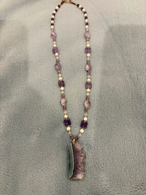 Beautiful Artisan Made Amethyst Bead Necklace
